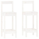 3 Piece Bar Set White Solid Wood Pine 3124733