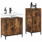 Bathroom Furniture Set with Drawer with Shelf 2 pcs Smoked Oak 3393098