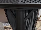 3.65 x 3m Aluminium Hardtop Gazebo, with Accessories - Dark Grey T3398P318785
