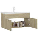 Sink Cabinet with Built-in Basin Sonoma Oak Engineered Wood 3071291