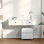 ZNTS Wall Shelf with Drawers White 100x37.5x19 cm Engineered Wood 859959