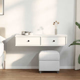 ZNTS Wall Shelf with Drawers White 100x37.5x19 cm Engineered Wood 859959