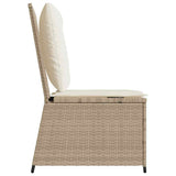 Garden Sofa with Cushion Black and Cream White Poly Rattan 3394480
