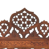 Hand carved 3-Panel Room Divider Brown 120x165 cm Solid Mango Wood 285324