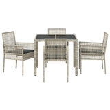 Garden Dining Set 5 pcs Light grey Poly rattan 3334896