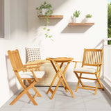 Folding Chair 2 pcs White 49 x 57.5 x 92cm Solid Acacia wood 42000955