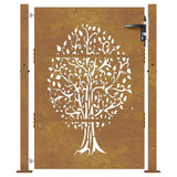 Garden Gate 100x150 cm Corten Steel Tree Design 153217