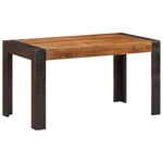 ZNTS Dining Table 140x70x76 cm Solid Rough Mango Wood 289655