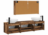 Bathroom Cabinet Set 4 pcs Old Wood 103.5 x 15.5 x 70 cm 3406629