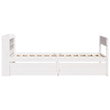 Bed Frame without Mattress White 75x190 cm Small Single Solid Wood Pine 3307147