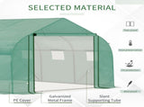 Walk-in Polytunnel Garden Greenhouse, Outdoor Mesh Door Greenhouse with PE Cover and 6 Windows, 3.5 T3398P318714