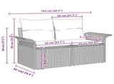 Garden Sofa Set with Cushion 9 pcs Black and Cream Poly Rattan 3349347