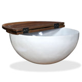 Coffee Table Solid Reclaimed Wood White Bowl Shape 245258