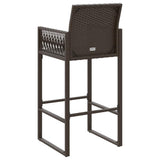 Garden Bar Stools 2 pcs Brown Poly Rattan 368703