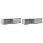 ZNTS TV Cabinets 2 pcs Grey Sonoma 100x31x25.5 cm Engineered Wood 861483