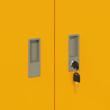 Storage Cabinet 2 pcs Mustard Yellow 90 x 40 x 175 cm Steel 3438720