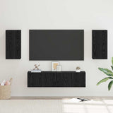 TV Cabinet Set Wall-mounted Black Oak Engineered Wood 3393463