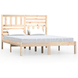 Bed Frame Natural Pine Solid Pine Wood 140x190 cm 3101003