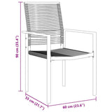 Garden Dining Set 3 pcs Black Powder-Coated Steel 3379163