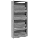 Shoe Cabinet with Mirror 4-Layer Grey Sonoma 63x17x134 cm 3228278