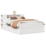 Bed Frame without Mattress White 140x200 cm Solid Wood Pine 3323417