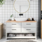 Bathroom Countertop 140x50x cm Untreated Solid Wood 3156053
