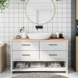 Bathroom Countertop 140x50x cm Untreated Solid Wood 3156053
