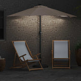 Garden Parasol Taupe 294 x 150 x 223 cm Polyester and Steel 42003262