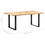 ZNTS Dining Table 180x90x76 cm Solid Mango Wood 285831