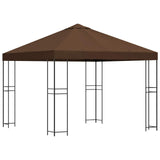 Gazebo 3 x 3 m Brown Polyester and Steel 190 gsm 900336
