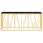 Coffee Table Gold 110x45x45 cm Stainless Steel and Glass 350052