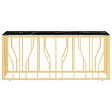 Coffee Table Gold 110x45x45 cm Stainless Steel and Glass 350052