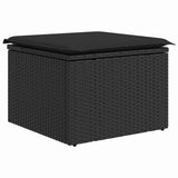 Sofa Set with Cushion with Storage 9 pcs Black Poly Rattan 3349059