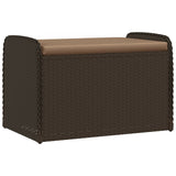 Storage Bench with Cushion Brown 80x51x52 cm Poly Rattan 365732