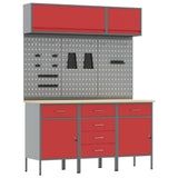 Work Cabinet Set with Drawer with Storage Manual 8 pcs Red 3321445