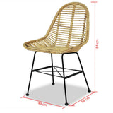 Dining Chairs 2 pcs Natural Rattan 244569