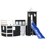 ZNTS Kids' Loft Bed with Tower without Mattress White&Black 80x200cm 3207066