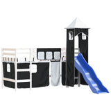 ZNTS Kids' Loft Bed with Tower without Mattress White&Black 80x200cm 3207066