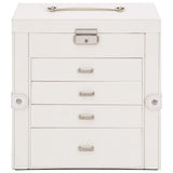 Jewellery Box 5-Layer with Mirror Lockable White 4103562