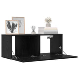 TV Cabinet Set 8 pcs 80 x 30 x 30 cm Black Oak Engineered Wood 3438604