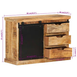 Sideboard 80x30x55 cm Solid Rough Wood Mango 355844