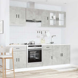 8 Piece Kitchen Cabinet Set Porto Concrete Grey Engineered Wood 3314845