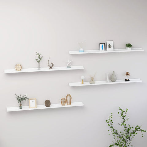 Wall Shelves 4 pcs White 115x9x3 cm 326664