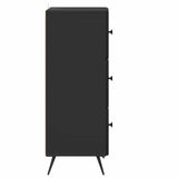 Drawer Cabinet Black 33 x 34.5 x 90 cm Engineered Wood 895536