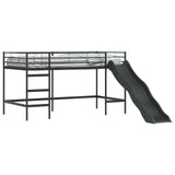 Kids'Loft Bed Frame with Slide Black and Anthracite 42020774