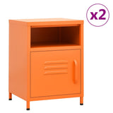 Nightstands 2 pcs Orange 35x35x51 cm Steel 3095217
