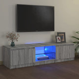 ZNTS TV Cabinet with LED Lights Grey Sonoma 140x40x35.5 cm 822682