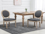 Set of Two French-Inspired Wooden Dining Chairs - Grey T3398P328309