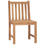 Garden Chair Set of 4 Brown Solid Teak Wood Standard Stackable 3073085