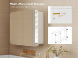 Arched Bathroom Mirror Cabinet with Adjustable Shelves - White T3398P423513